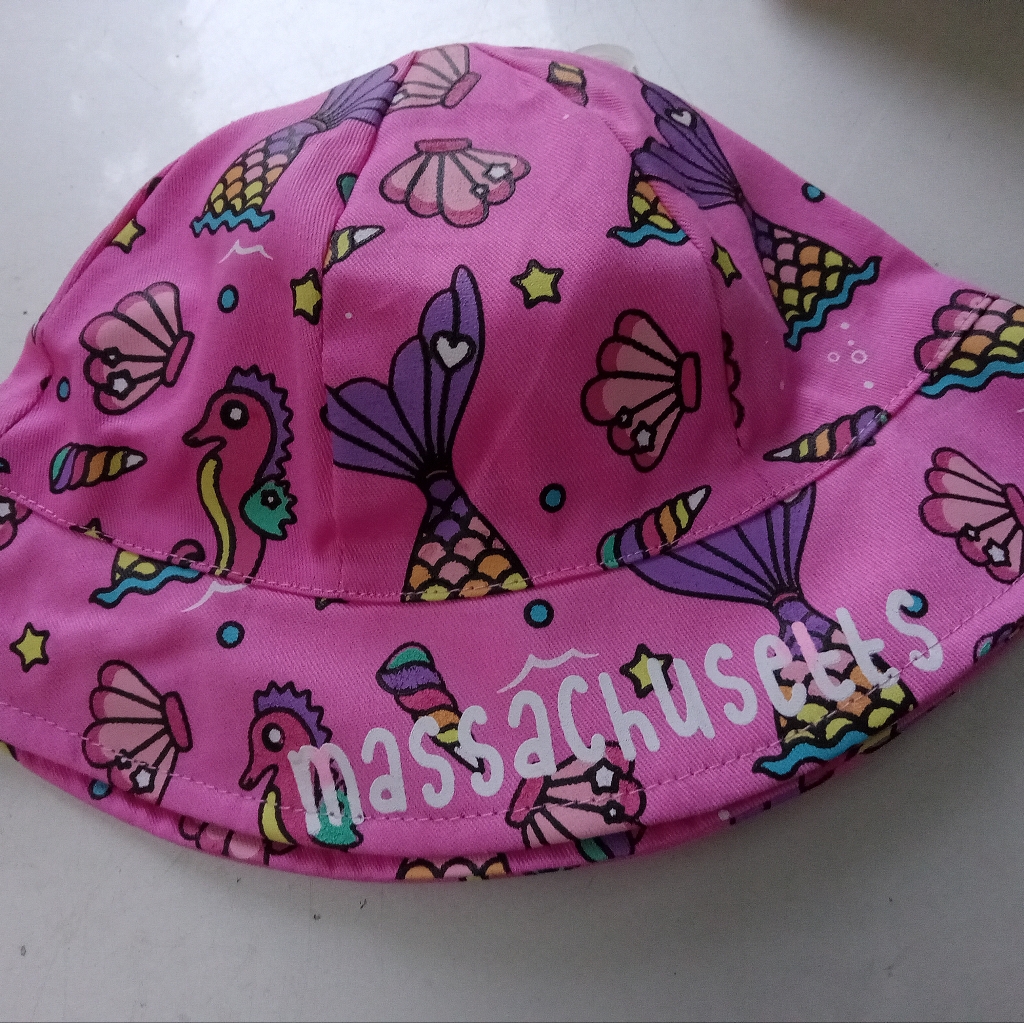 Massachusetts Pink Beach Hat Sea Shells, Sehorses Brand New Kids